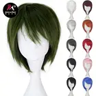 Женский короткий парик Miss U, черный, красный, синий, белый, серый, оранжевый, розовый, зеленый парик для косплея на Хэллоуин