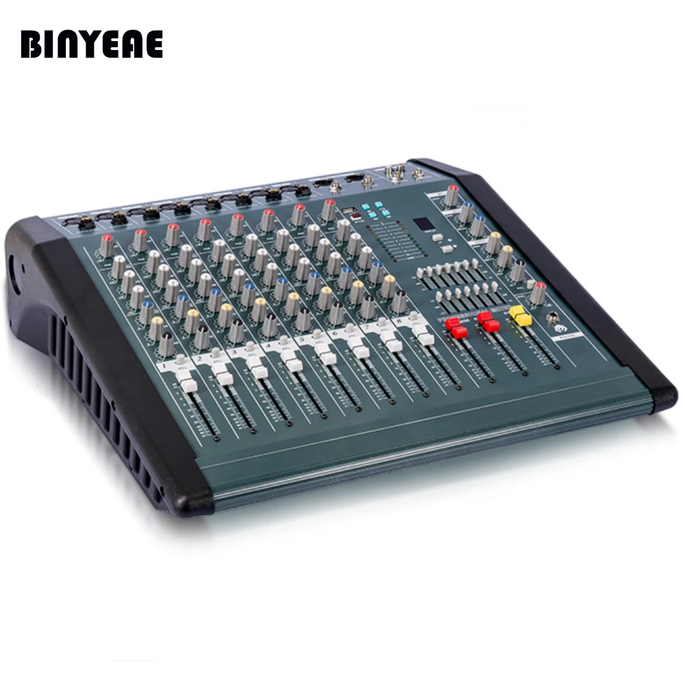 Профессиональный аудио мощный миксер MX806D 350Wx2 8 каналов DJ двойной 7-полосный