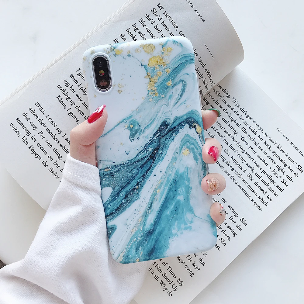 Чехол-накладка LOVECOM с гранитной мраморной текстурой для iPhone 11 Pro Max XS XR X 6 6S 7 8 Plus