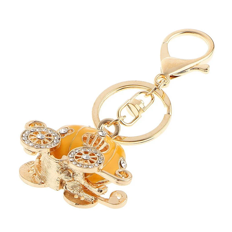 Keychain Carabiner Transparent Rhinestone Pumpkin Charming Car Pendant | Украшения и аксессуары