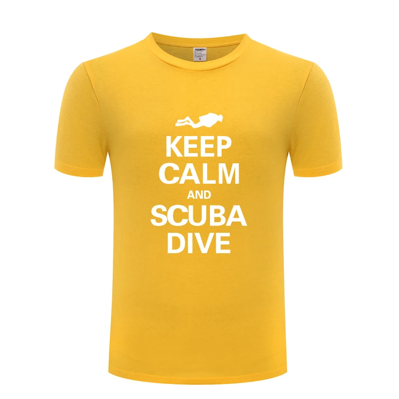Креативная Подарочная Мужская Футболка Keep Calm and Dive для дайвинга новинка 2018