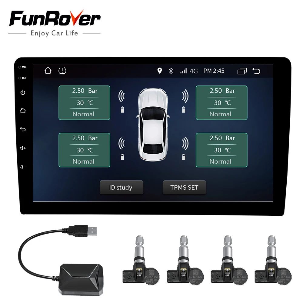 Автомобильный TPMS Android Funrover для DVD плеера монитор беспроводная система