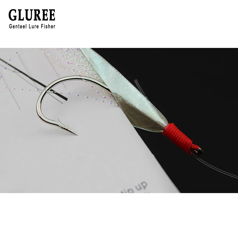 GLUREE 27 # рыболовный крючок светящаяся рыбья кожа запах колючий 6 маленьких рыболовных крючков морские