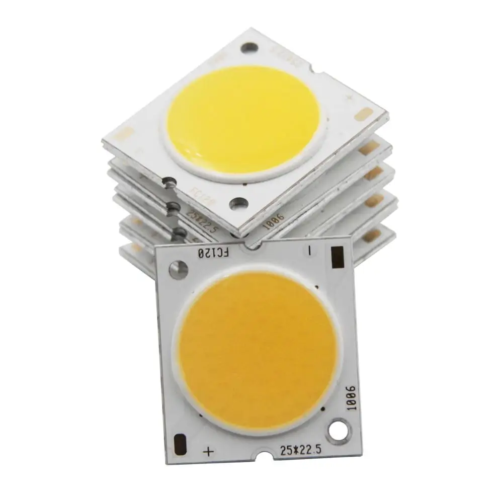 10PCS/lot 25mm 22.5mm 20mm round LED COB Strip Square Flip chip High lumen Light Source Module 10W 15W 20W 30W COB bulb lamp