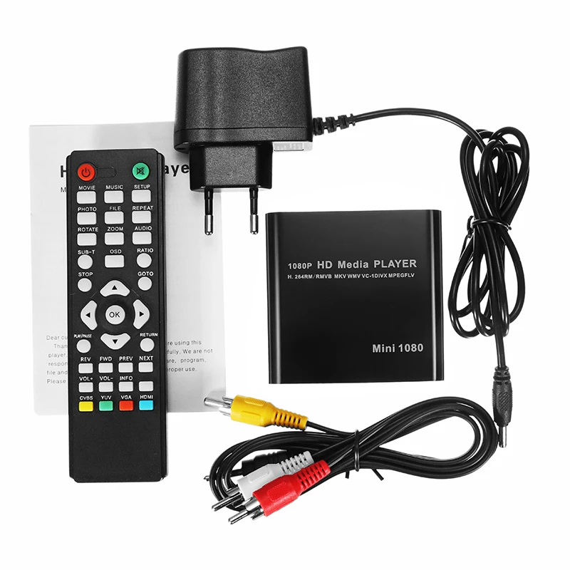 LEORY 1080P мини HDD медиаплеер HDMI AV USB хост Full HD с SD MMC кардридер Поддержка H.264 MKV AVI 1920*1080P