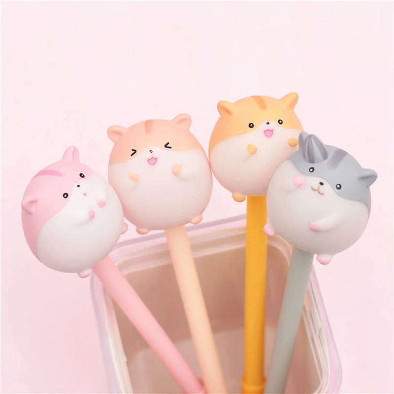 1 шт. милый хомячок гелиевая ручка Kawaii Мультфильм обычные ручки для детей девочек