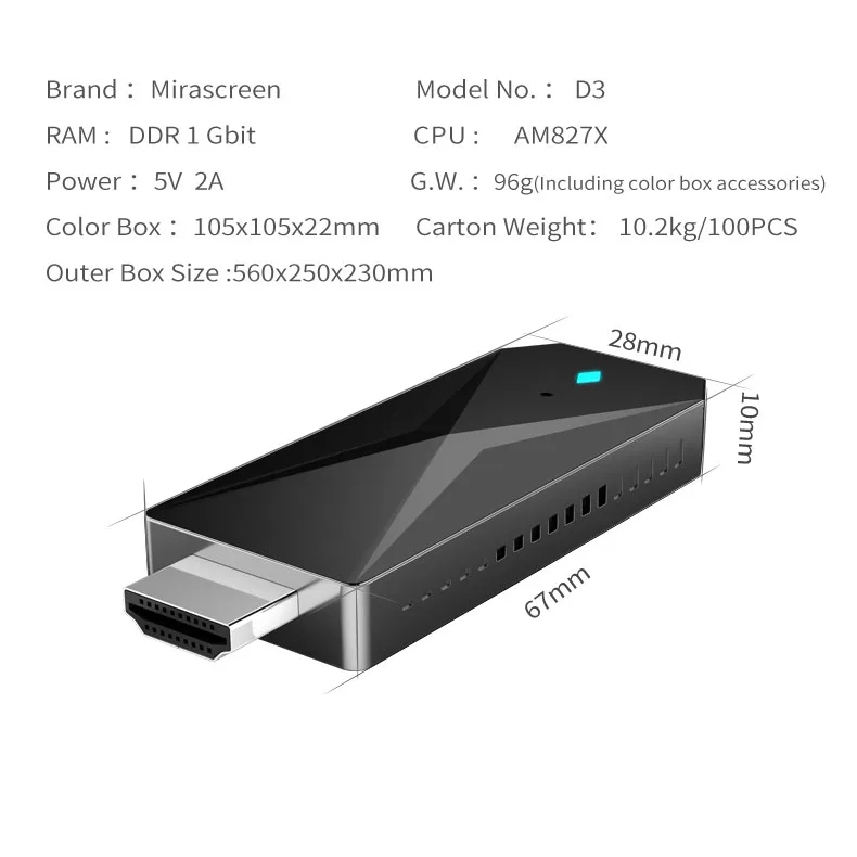 Mirascreen D3 Wifi 2 4G/5G Дисплей ТВ ключ 4 K Miracast Airplay отзеркаливание DLNA к Hdtv для телефона Ios