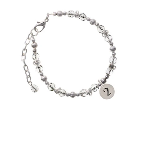 Браслет Silvertone Disc 1/2 ''Number 2 из прозрачных бусин| |