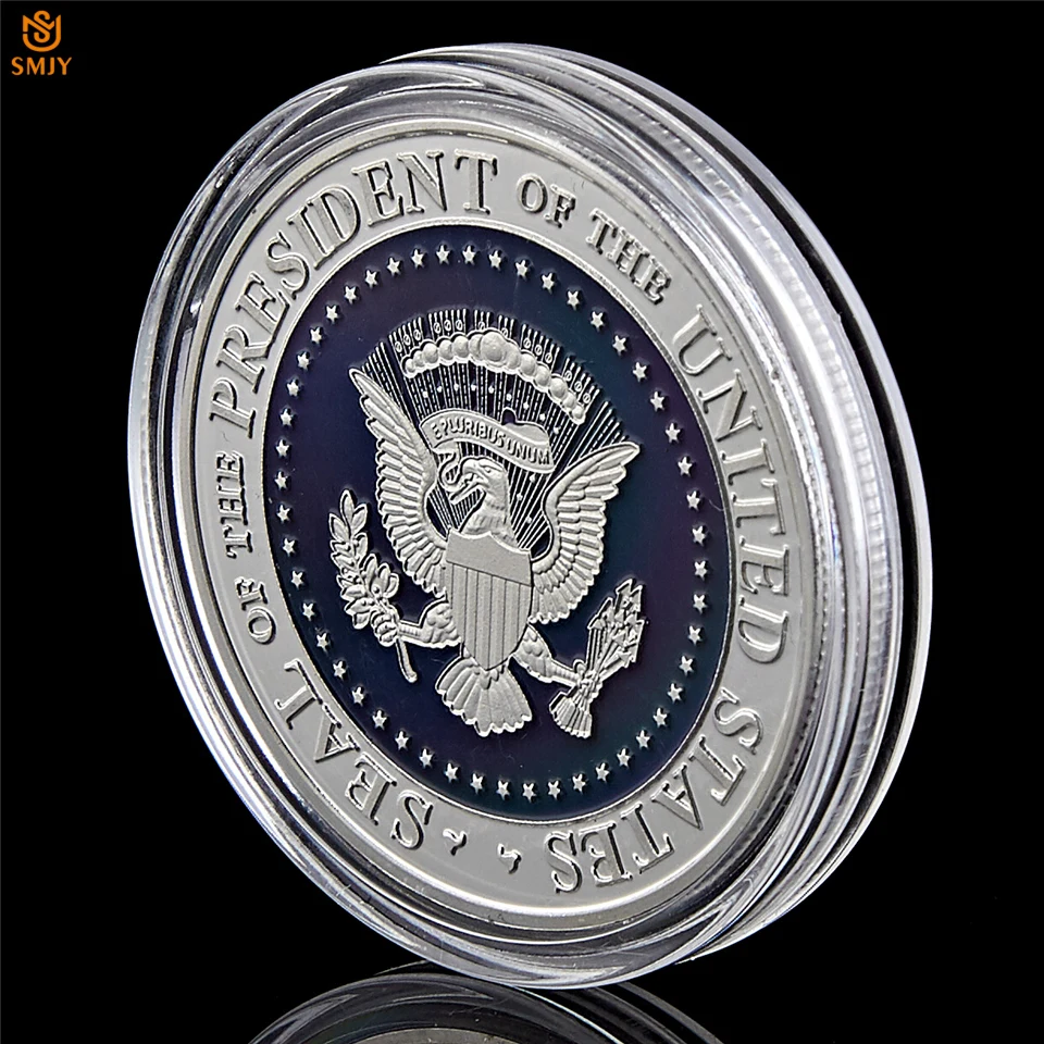 5 шт./лот 45 й президент США Дональд Трамп улыбка Посеребренная Статуя Свободы