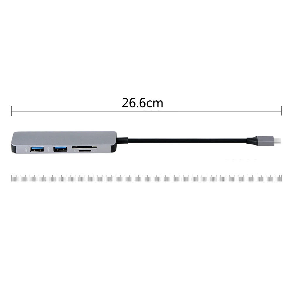 Алюминиевый 5 в 1 USB-C USB C концентратор Type-C к 4K HDMI 2 порта 3 0 SD/TF кардридер для MacBook Type