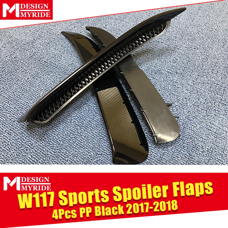 Для W117 4-шт PP задний спойлер клапан воздушный поток Vent Rafts Splitter CLA-Class CLA180 CLA200 CLA250