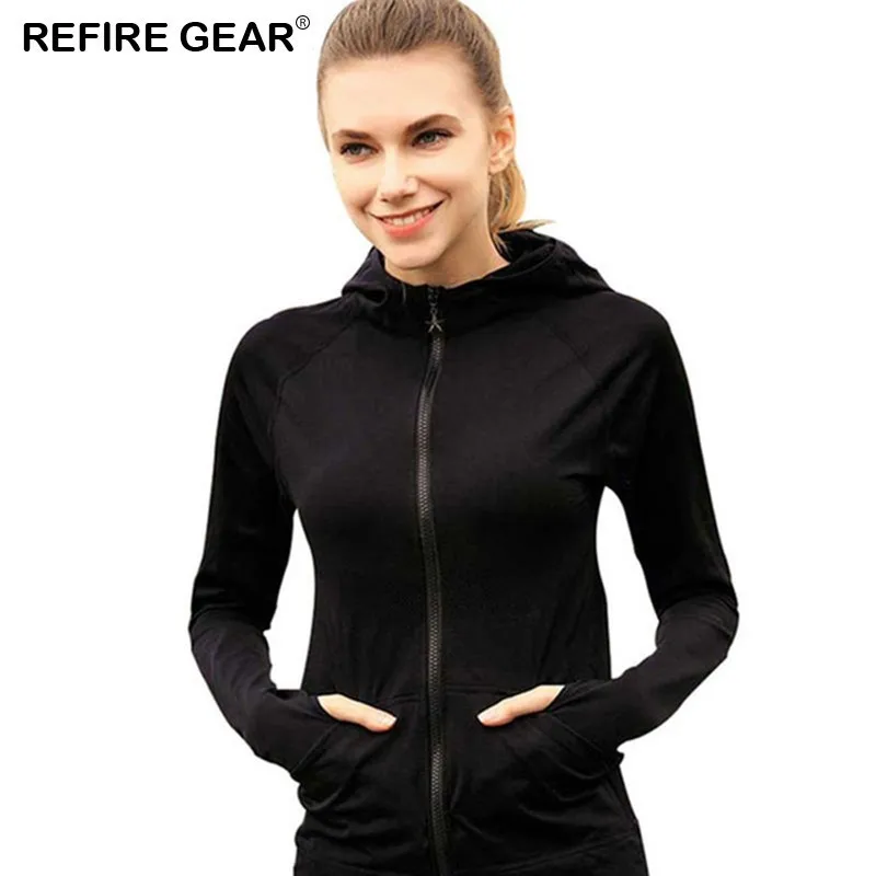 Куртка для бега refire gear женщин йоги на молнии с длинным рукавом женская спортивная