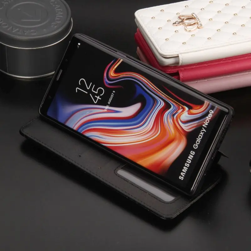Чехол с откидной крышкой для samsung Galaxy S9 чехол Алмазный Кожаный S8 S7 S6 S5 S10 S10e кошелек