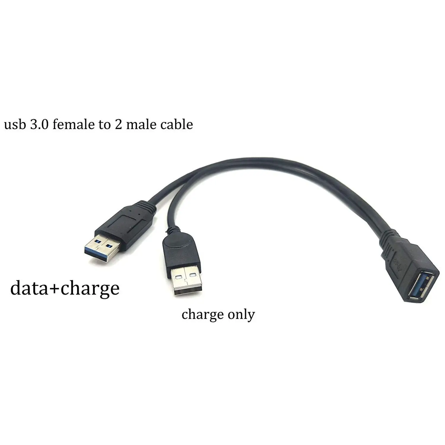 Полностью черный USB 3 0 Женский двойной мужские удлиненные Мощность данных Y