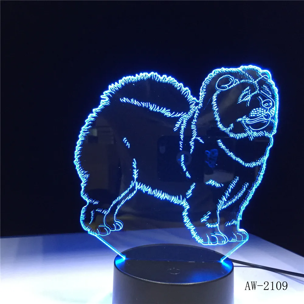3D лампа Chow Dog ночник светодиодный светильник для детской игрушки | Ночники -32987598108