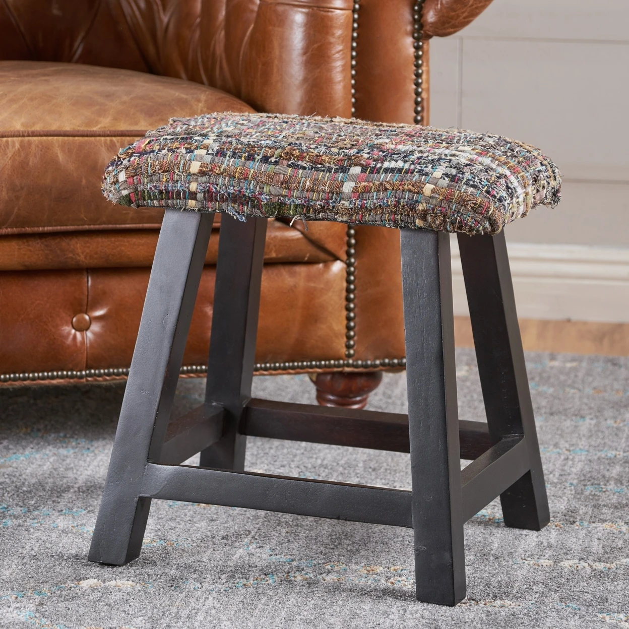 Reese смешанные цвета ткани ручной работы деревянный стул|Табуреты и пуфики| |