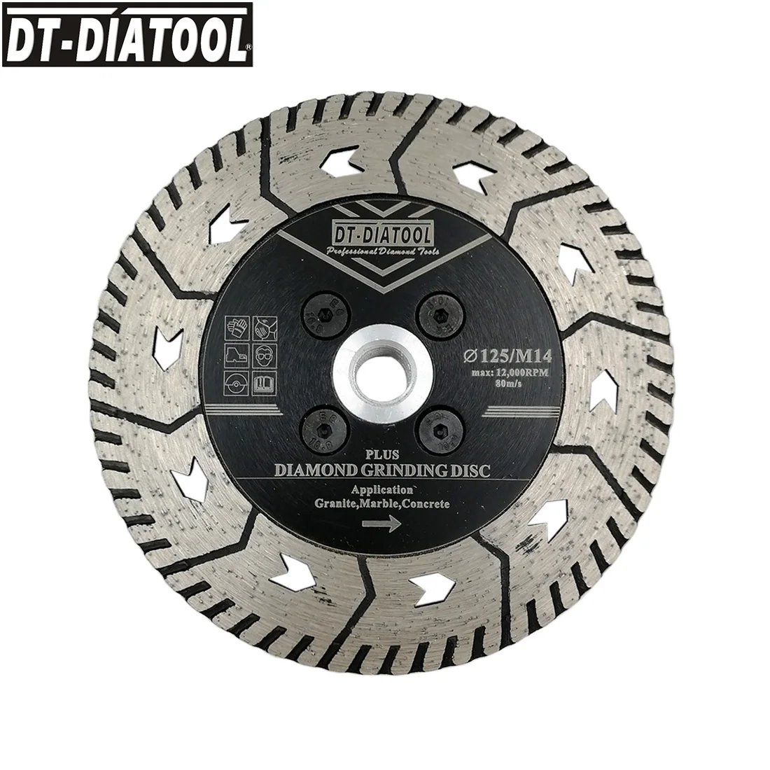 DT DIATOOL 1 шт. 5 дюймов/125 мм алмазные режущие диски шлифовальные с резьбой M14 для