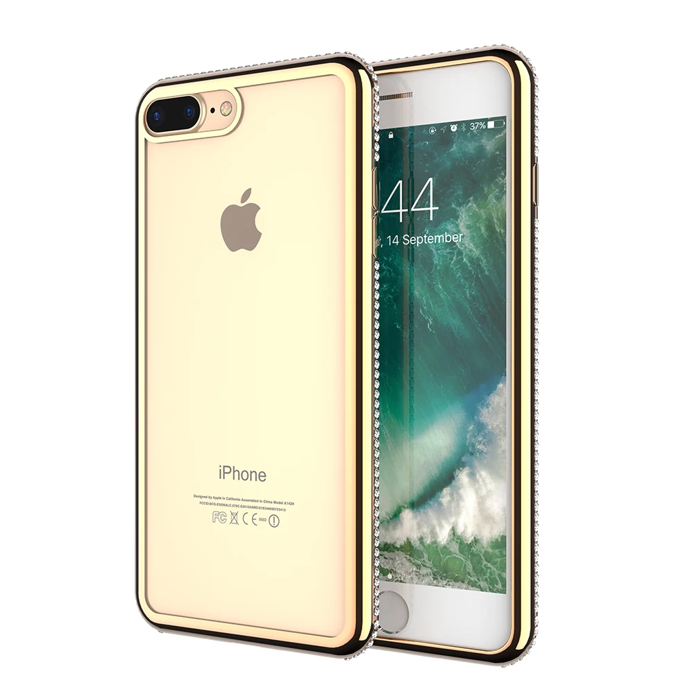 KISSCASE Diamond Bling Case For iPhone X 6 6S 7 8 Plus Rhinestone Bumper Transparent TPU Phone Cover 5s se 5 Shells |