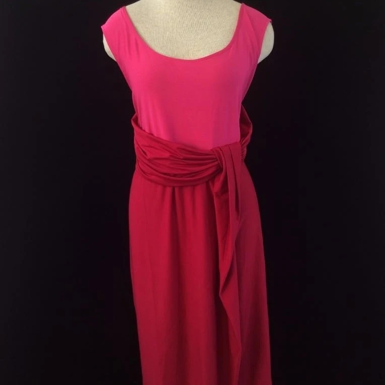 Облегающее платье без рукавов женский размер 1х двухцветное розовое