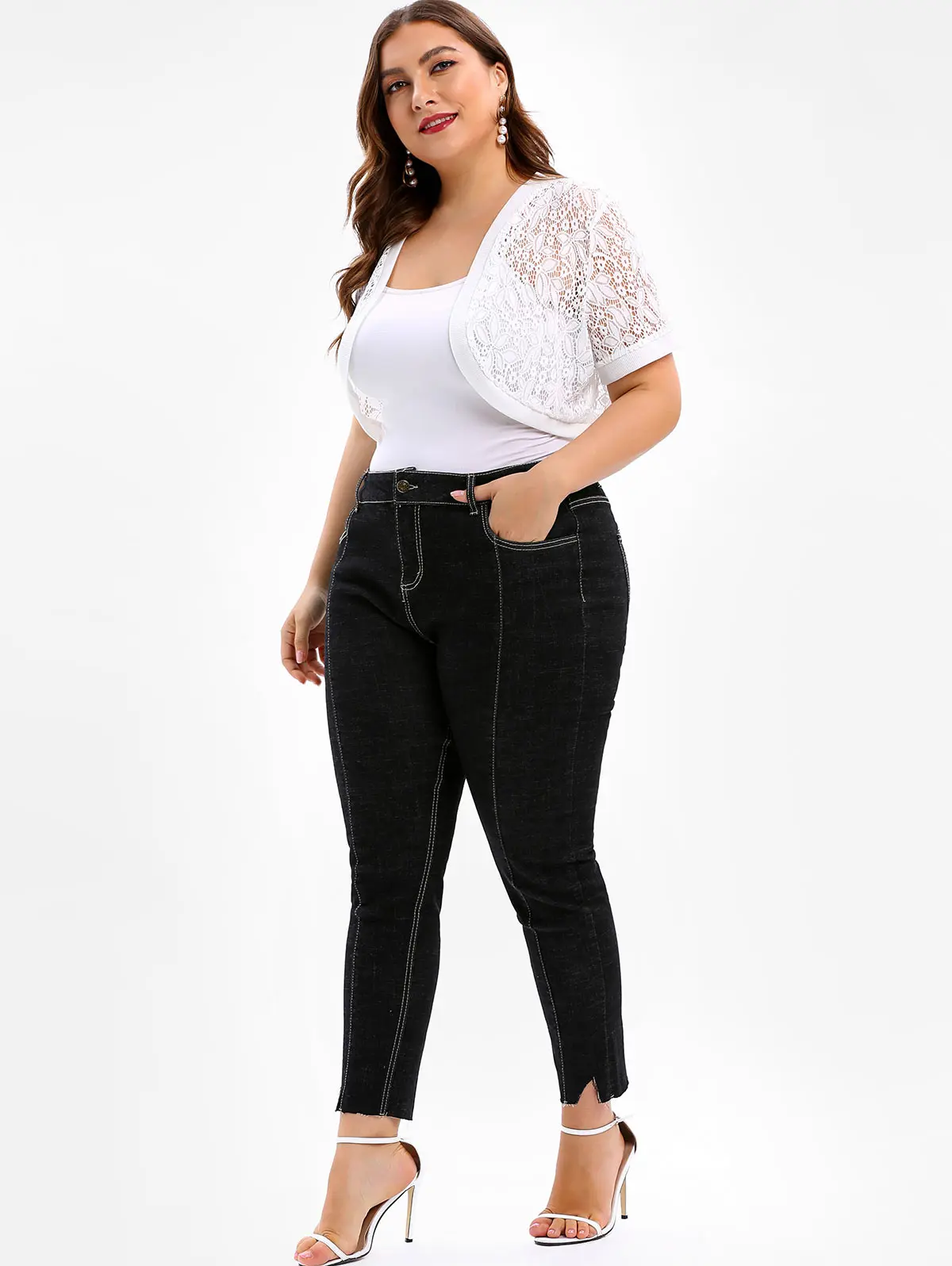 Женский укороченный топ с открытой передней кружевной панелью Rosegal винтажные