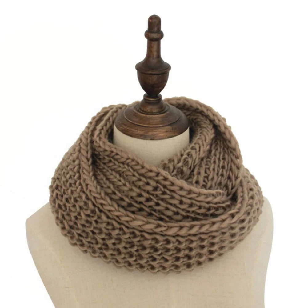 YJSFG домашний мужской женский шарф кольцо Зимний Теплый Бесконечность 2 круглый