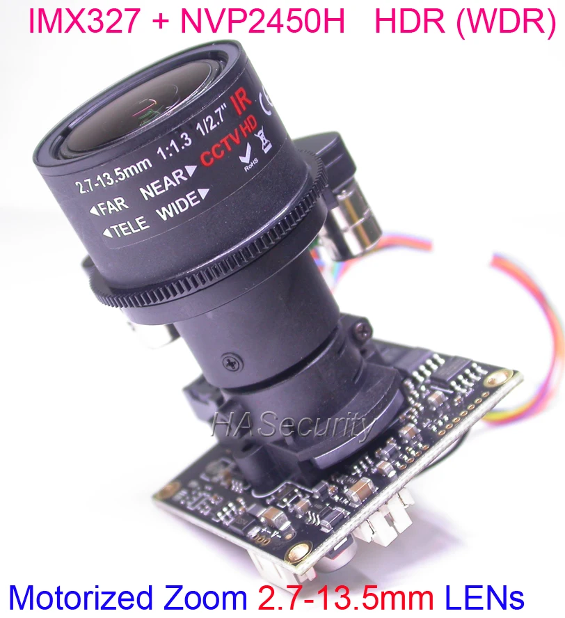 Моторизованный зум HDR (WDR) объектив 2 7 13 5 мм Φ 1/2 8 дюймов Модуль платы Sony STARVIS IMX327 CMOS +