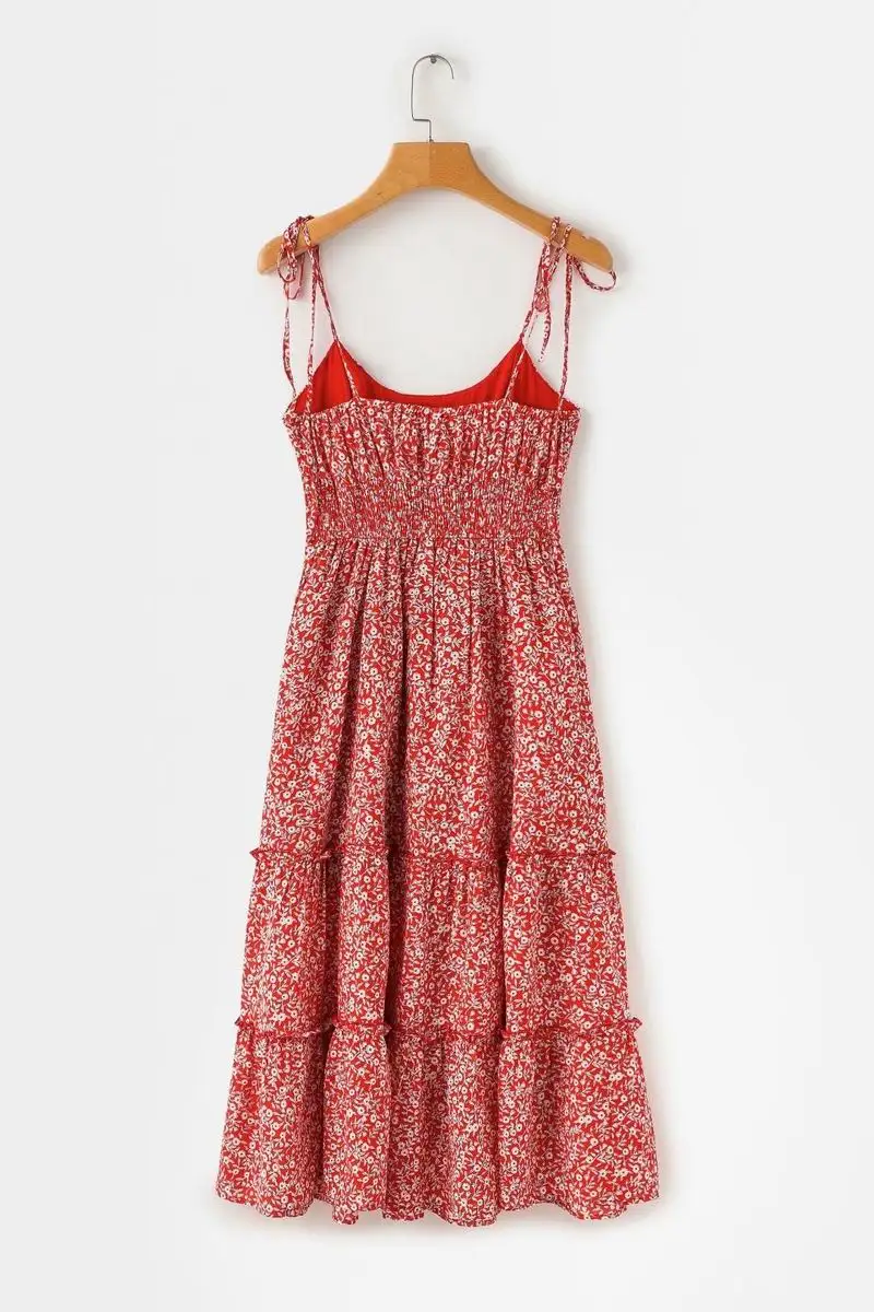 Богемные женские летние платья 2019 новые модные маленькие цветочные эластичные