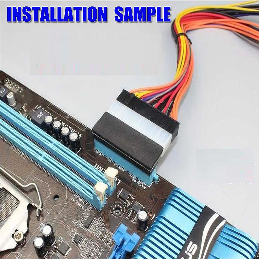 Atx 24 Pin Female To Male Прямоугольный адаптер для настольного ПК источник