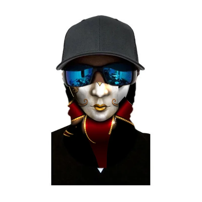 

3D Women Joker Seamless Magic Headband Skull Skeleton Bandana Army Tube Neck Warmer Face Mask Scarf Bicycle Head Scarf Headwear