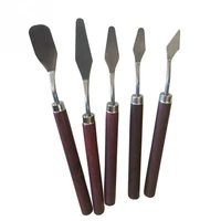 5pcsset professional stainless steel spatula kit palette for oil painting fine arts painting tool set flexible blades