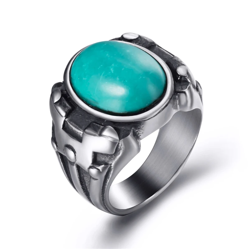 Мужское кольцо из нержавеющей стали Elfasio овальное красное синтетическое