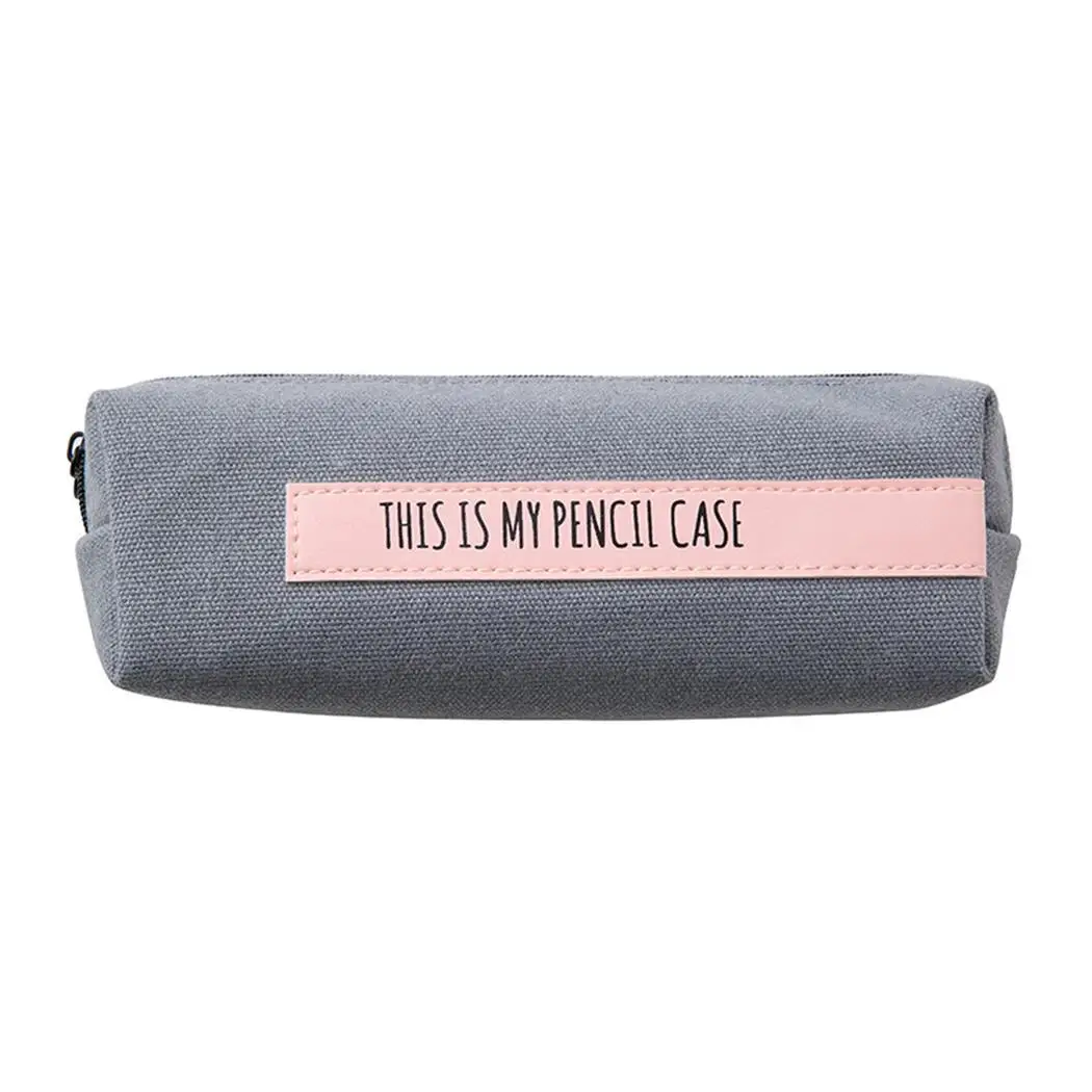 Unisex Casual Letter Print Zipper Closure Pencil Bag Stationery Storage Case | Канцтовары для офиса и дома