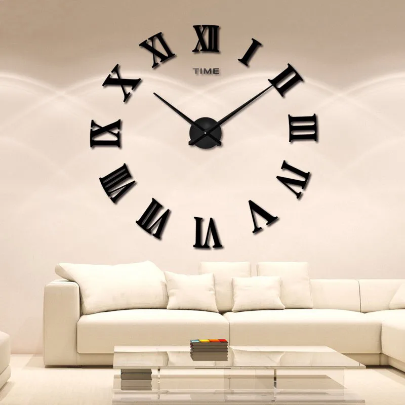 Modern Roman Numbers Acrylic Mirror Wall Sticker Clock Silent DIY Home Decor | Дом и сад