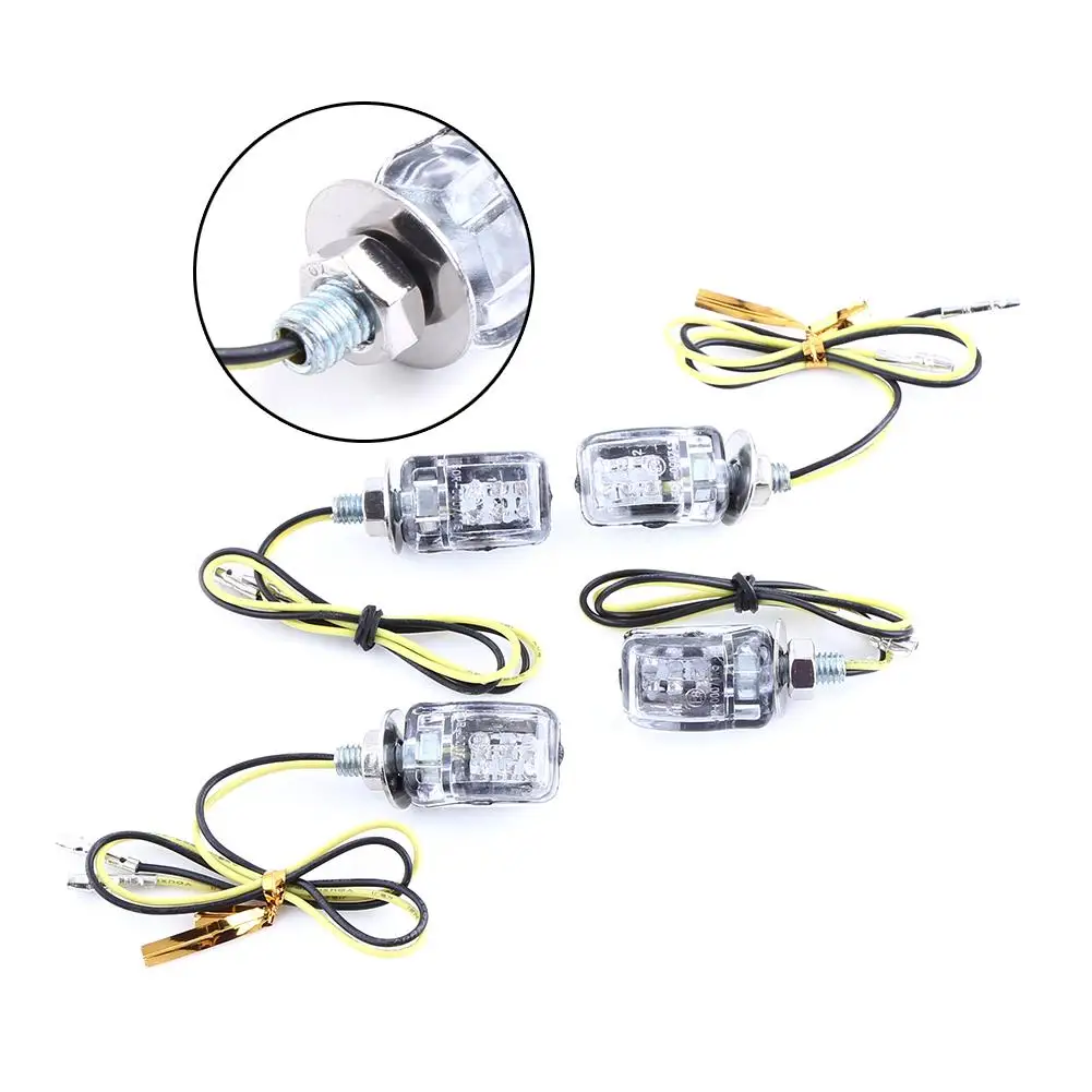 Universal Motorcycle Turn Signal Indicator lamps 12V 4 x 6 LED Mini Blinker Light |