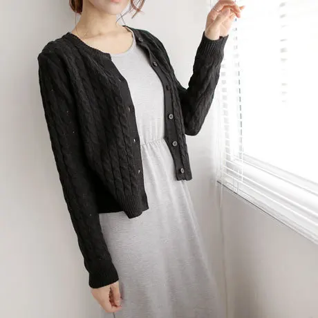 Женский свободный кардиган с цветочным принтом повседневный однотонный вязаный