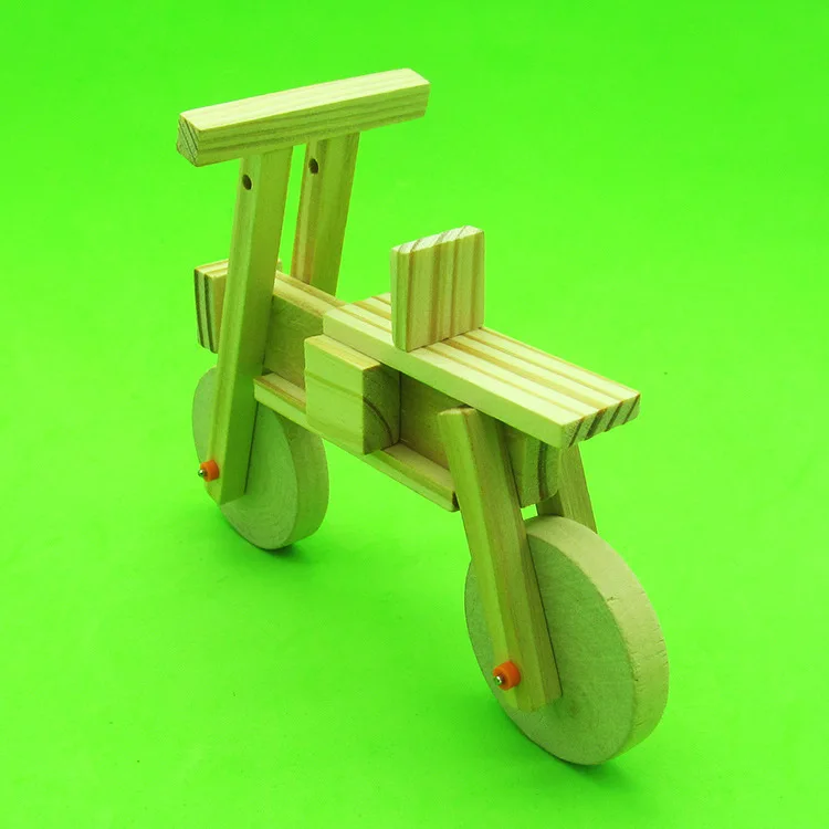 DIY 3D деревянные головоломки дети велосипед игрушки паззлы обучение