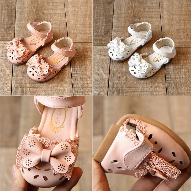 3-8 Years Princess Baby Girl Shoes Hook Lace Flowers Children Dance Fashion Leather Party Infant SHoes |