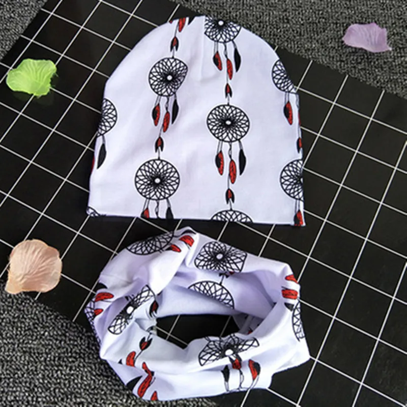1Pcs Baby Hat Neck Scarves Animal Print Cotton Girl Boy Beanie Scarf Toddler Infant Kids Caps Cartoon Knit Bonnet Accessories | Детская