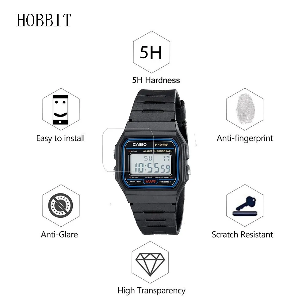 Взрывозащищенная нано пленка для экрана Casio 3 упаковки 5H Мужская Защитная часов