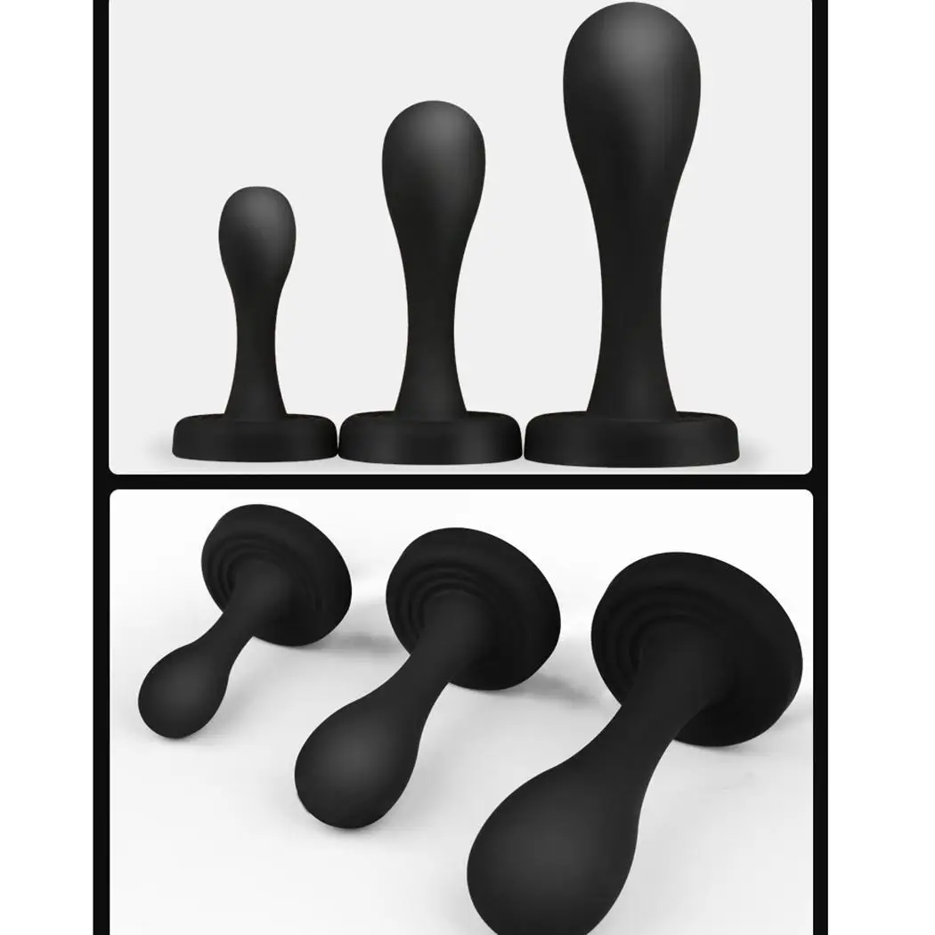 Li bo три размера Анальная пробка товары для взрослых секс черный силиконовые