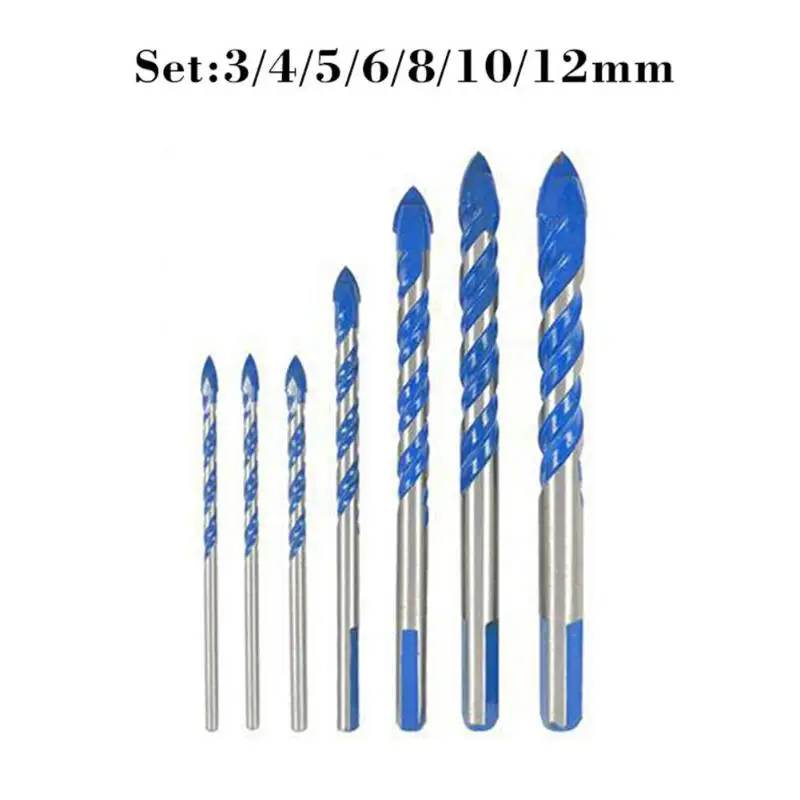7 шт./компл. 3 12 мм треугольное сверло биты бетонной черепицы стены кольцевая пила