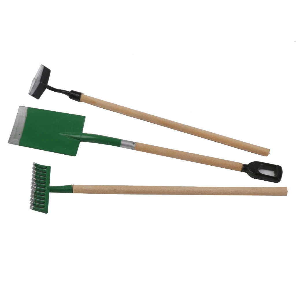 

MagiDeal 3 Pieces Garden Tool Set 1:12 Dollhouse Miniature Fairy Garden Tools Supplies Handcrafts Dolls Yard Lawn Accessories