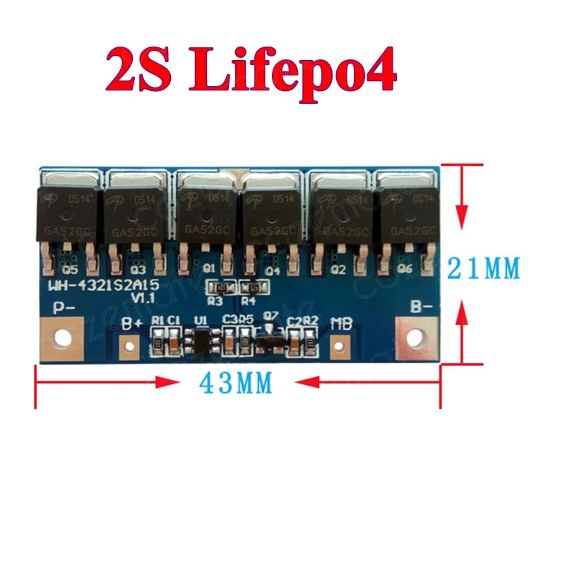 2 шт./лот 3 В Lifepo4 6 в 4 7 BMS 15A Защитная плата PCB для батареи 32650 26650 LFP ячейки сумка IC