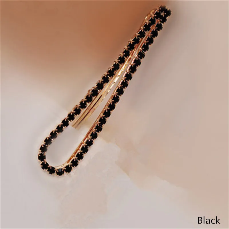 1 шт. новые заколки для волос черного и белого цвета женские модные Rehinstone |