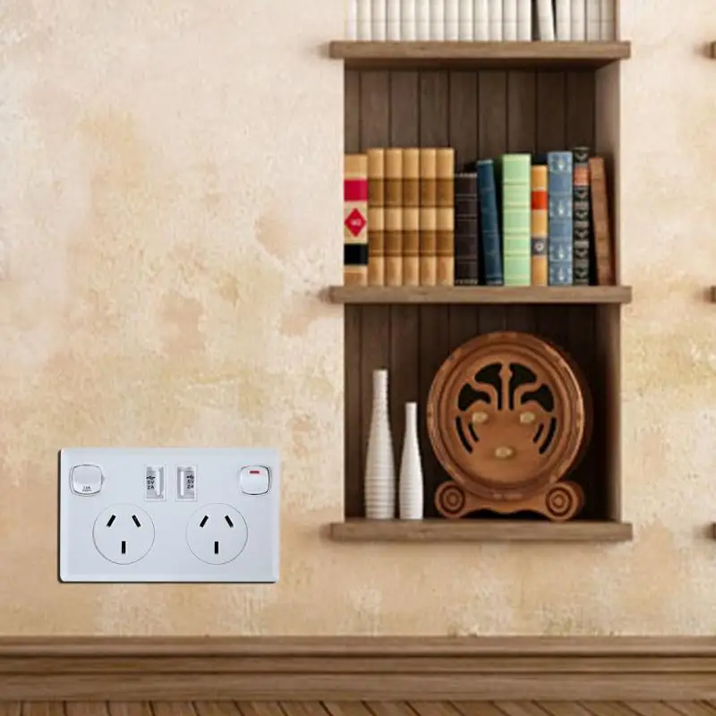 Двойной usb зарядное Мощность разъем 250V 10A Стандартный сетевую розетку домашней