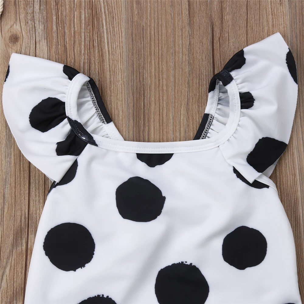 Для маленьких детей для девочек цельный в горошек купальный костюм маленький