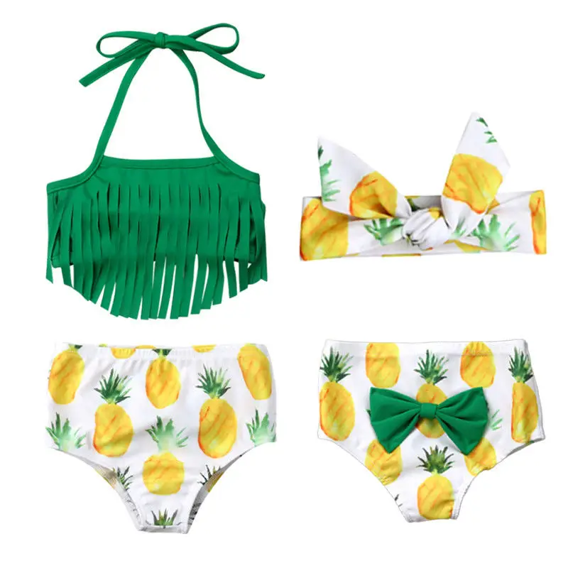 

Pudcoco Girl Swimsuits 0-24M 3Pcs Pineapple Newborn Baby Girls Tassels Swimwear Swimsuit Bathing Beachwear