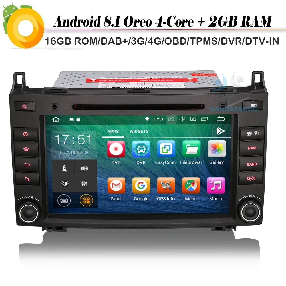 DAB + Android 8 1 Авторадио четырехъядерный Sat Nav WiFi 4G Bluetooth CD SD для автомобильного