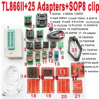 dykb minipro tl866ii usb programmer 25 adapter socket sop8 clip ic clamp bios flash eprom for ic tester software serial 7454