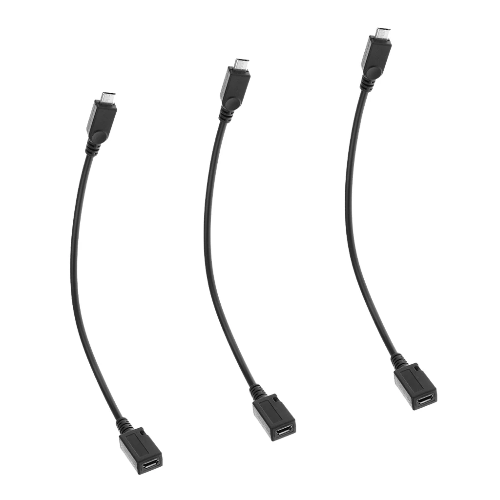 Удлинительный кабель MagiDeal 3x Micro USB Male Female для зарядки и передачи